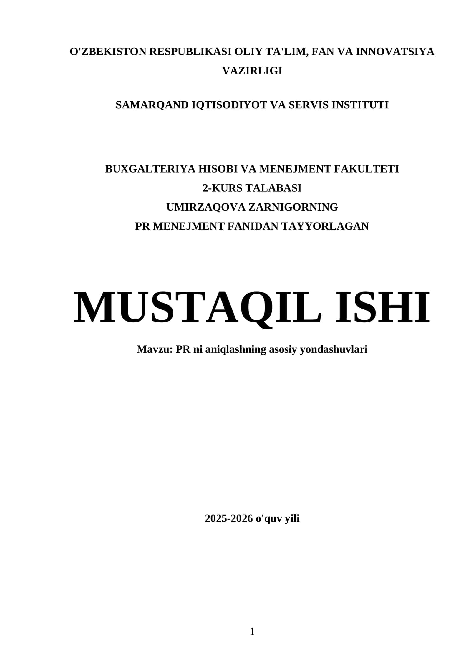 PR ni aniqlashning asosiy yondashuvlari 1