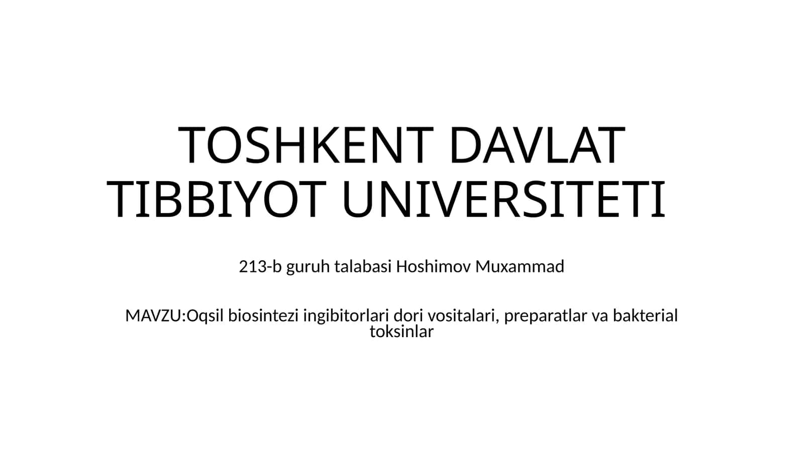 Oqsil biosintezi ingibitorlari dori vositalari, preparatlar va bakterial toksinlar 1