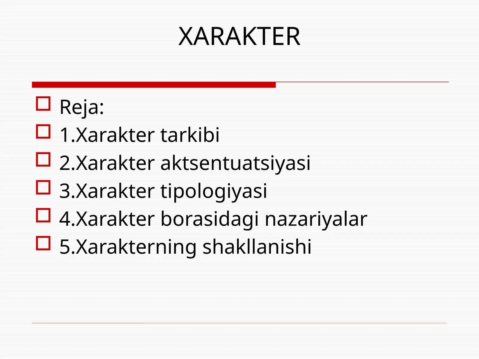 XARAKTER 1
