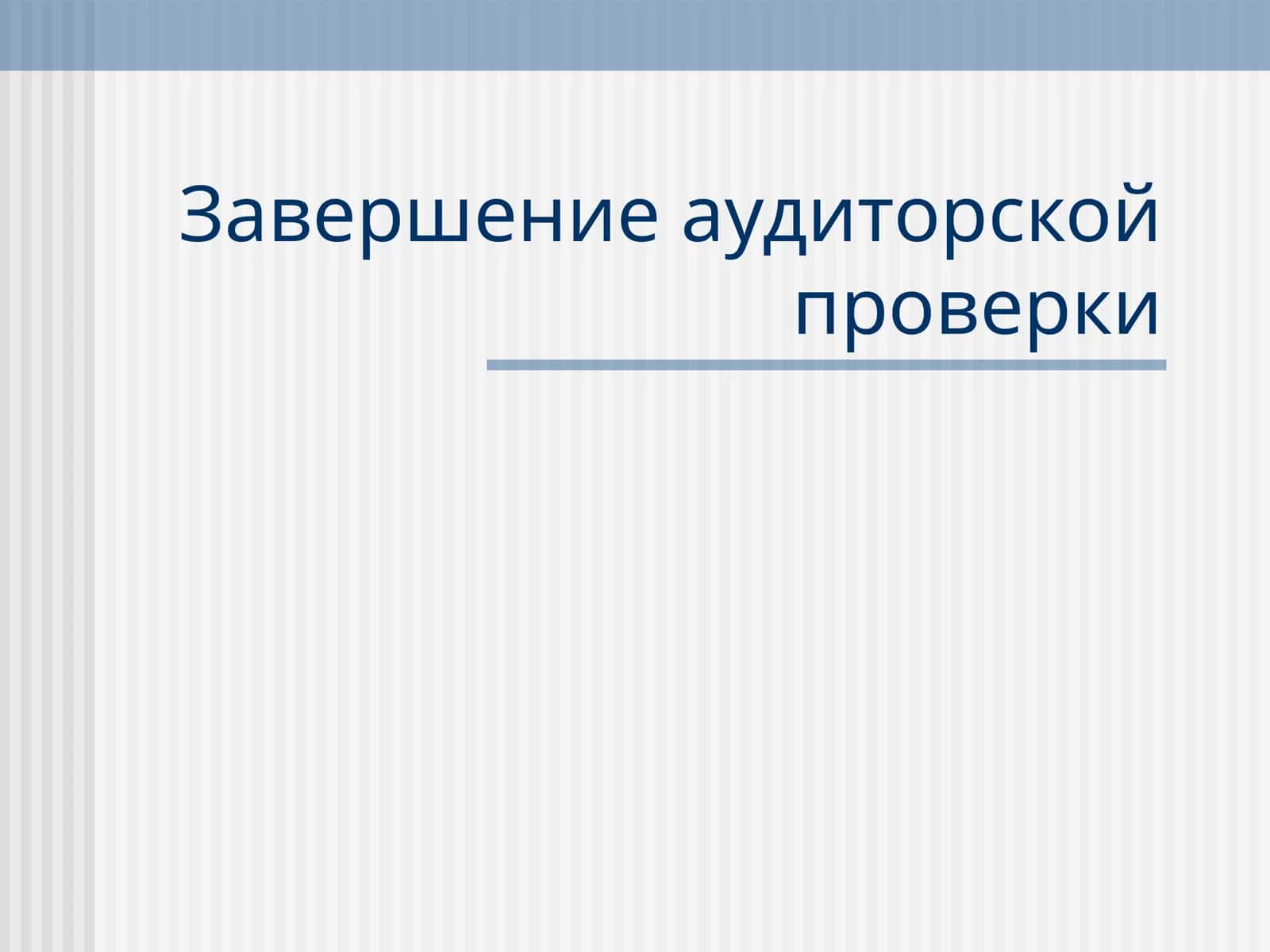 Аудиторская проверка 1