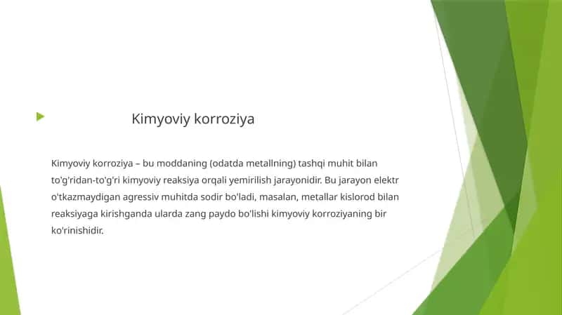 Kimyoviy korroziya 1
