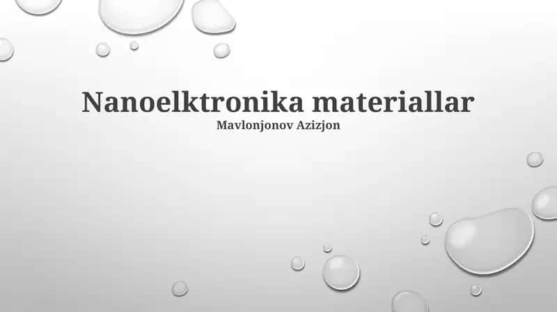 Nanoelktronika materiallar 1