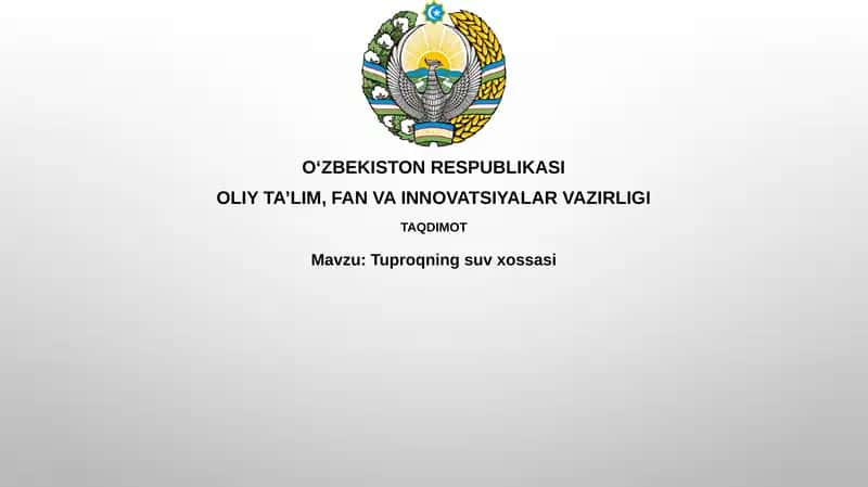 Tuproqningsuvxossasi 1