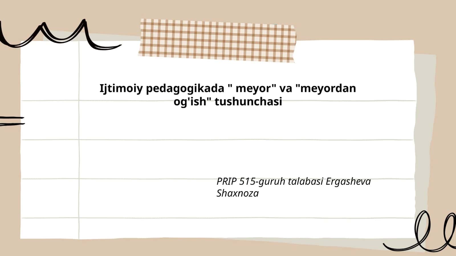 Ijtimoiy pedagogikada " meyor" va "meyordan og'ish" tushunchasi 1