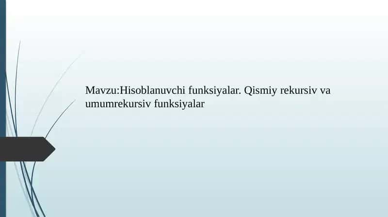 Xisoblanuvchi funksiyalar 1