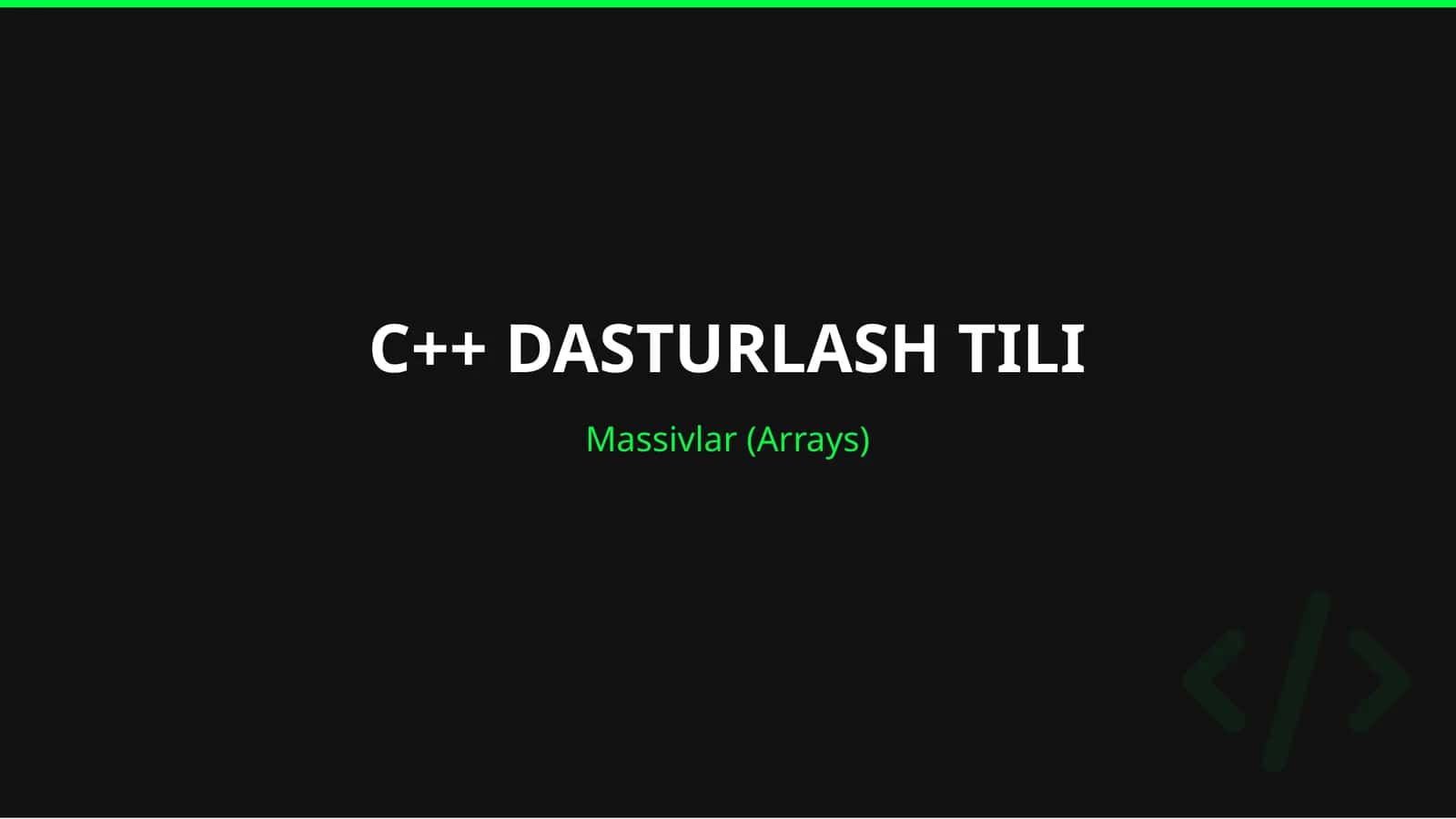C++ DASTURLASH TILI 1