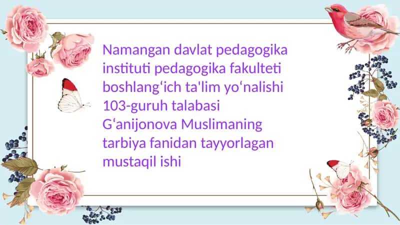 Pedagogika fanidan tayyorlangan mustaqil ish 1