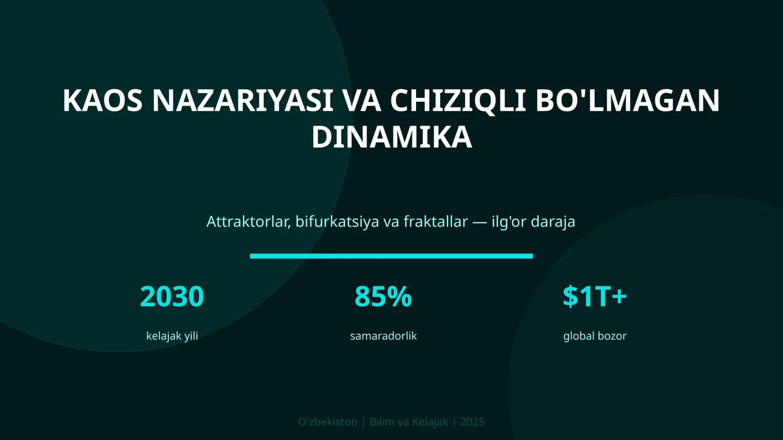 Kaos nazariyasi va chiziqli bo'lmagan dinamika 1