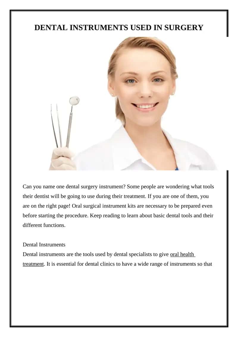 Dental Surgery Instrument Kit 1