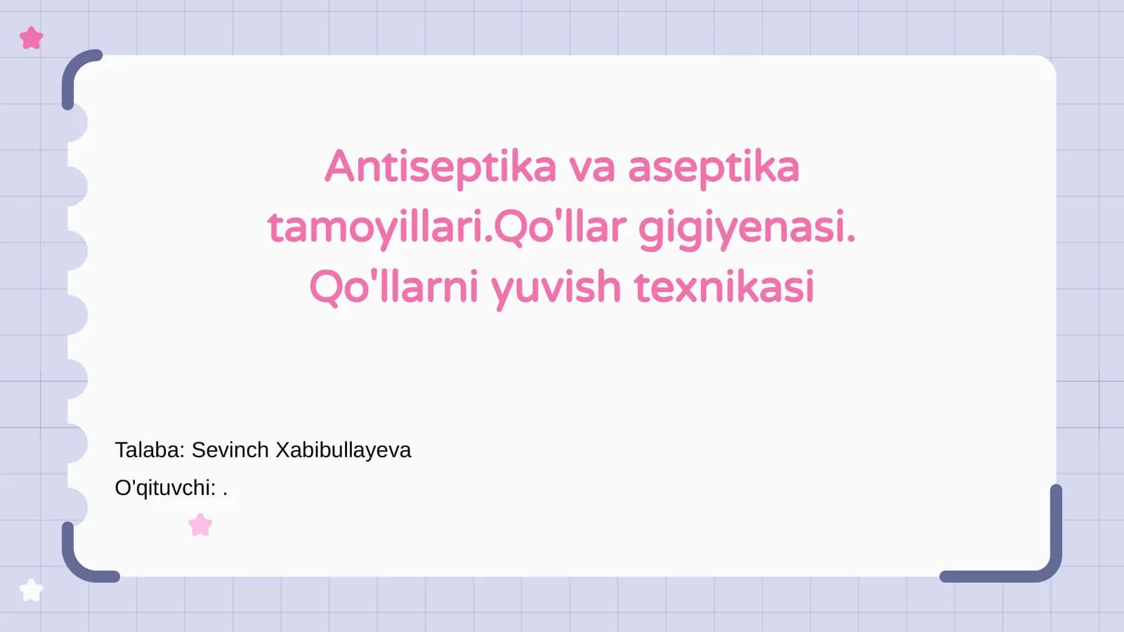 Antiseptika va aseptika tamoyillari 1
