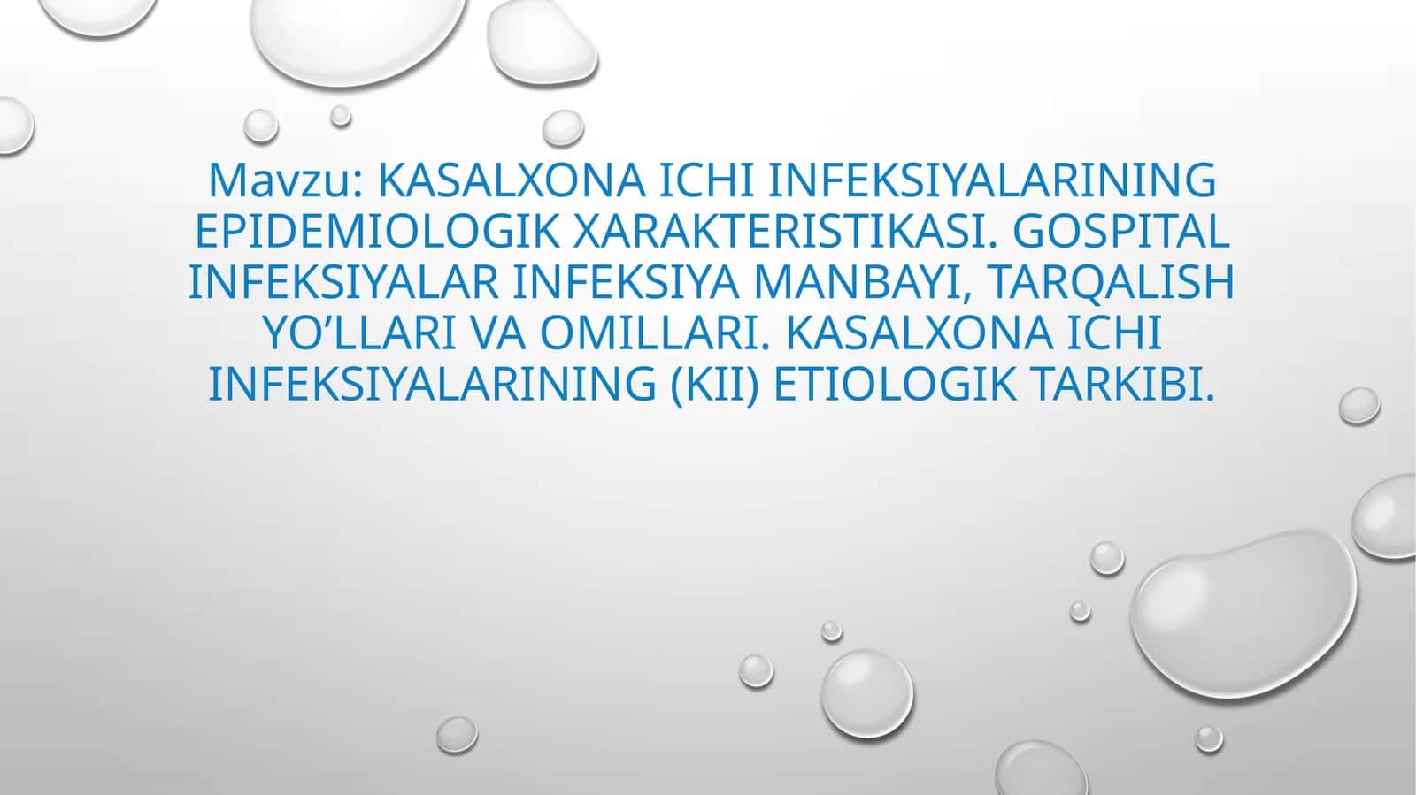 Kasalxona ichi infeksiyalarining epidemiologik xarakteristikasi 1
