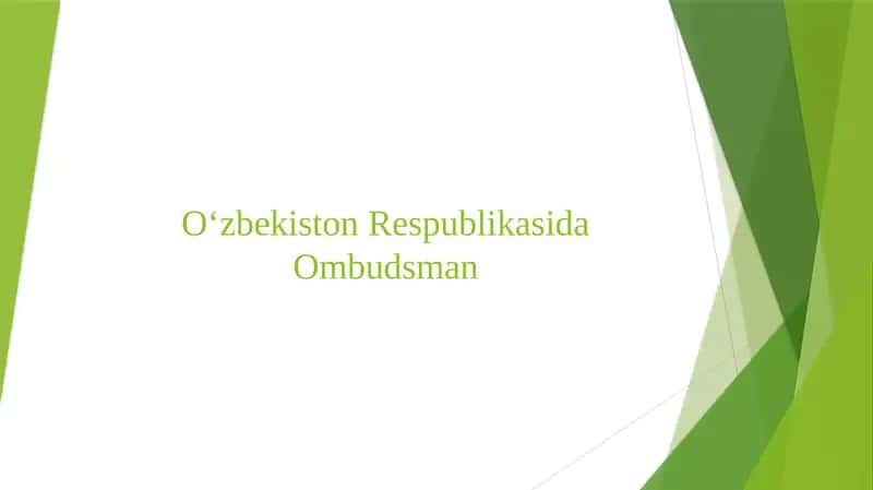 O‘zbekiston Respublikasida Ombudsman 1
