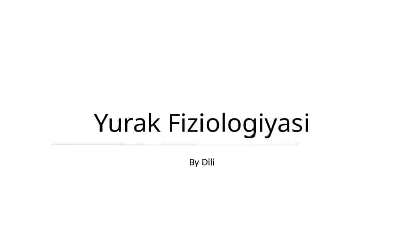Yurak Fiziologiyasi 1