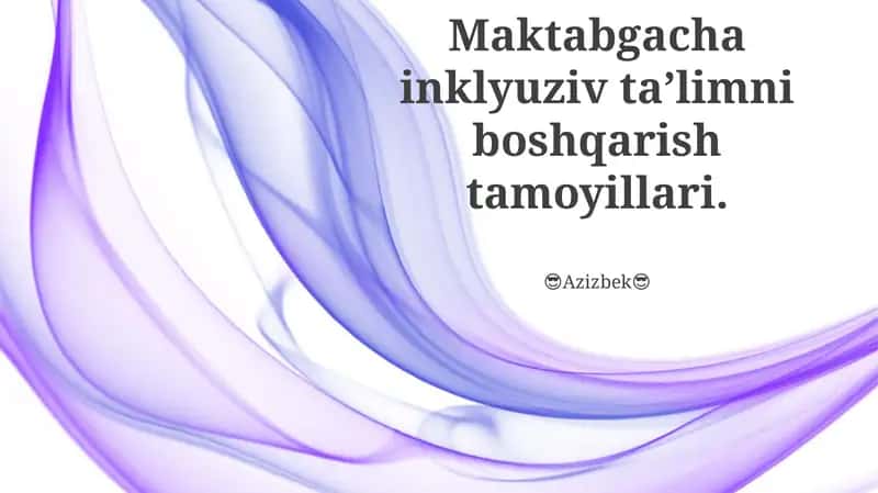 Maktabgacha inklyuziv taʼlimni boshqarish tamoyillari 1