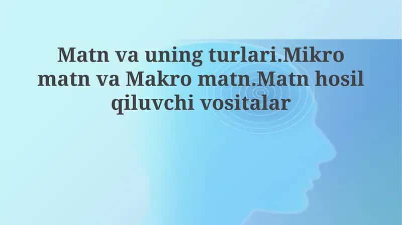 Mikro-matnlar va makro-matnlar 1