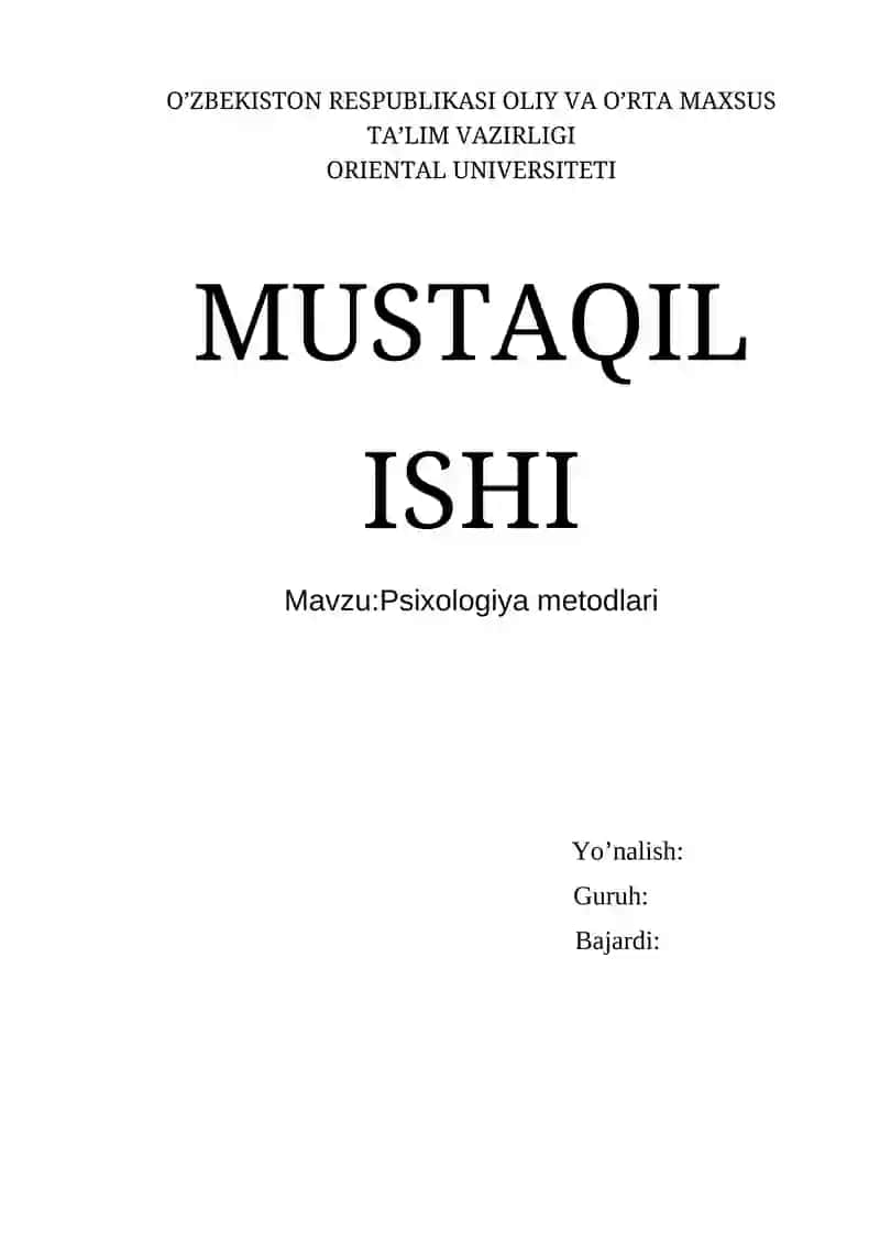 Psixologiya metodlari