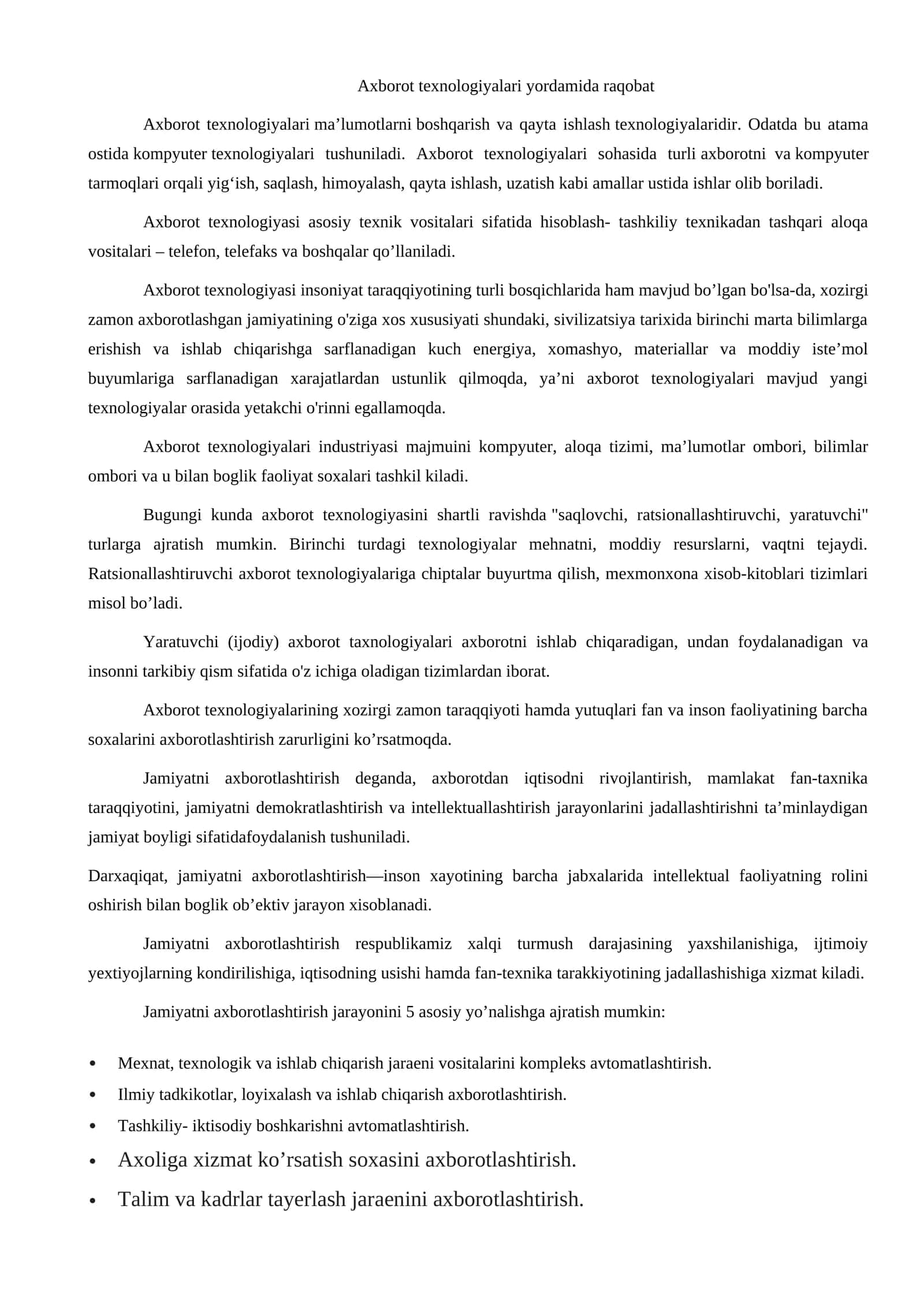 Axborot texnologiyalariyordamida raqobat 1