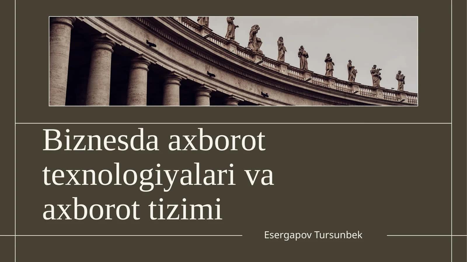 Biznesda axborot texnologiyalari va axborot tizimi 1