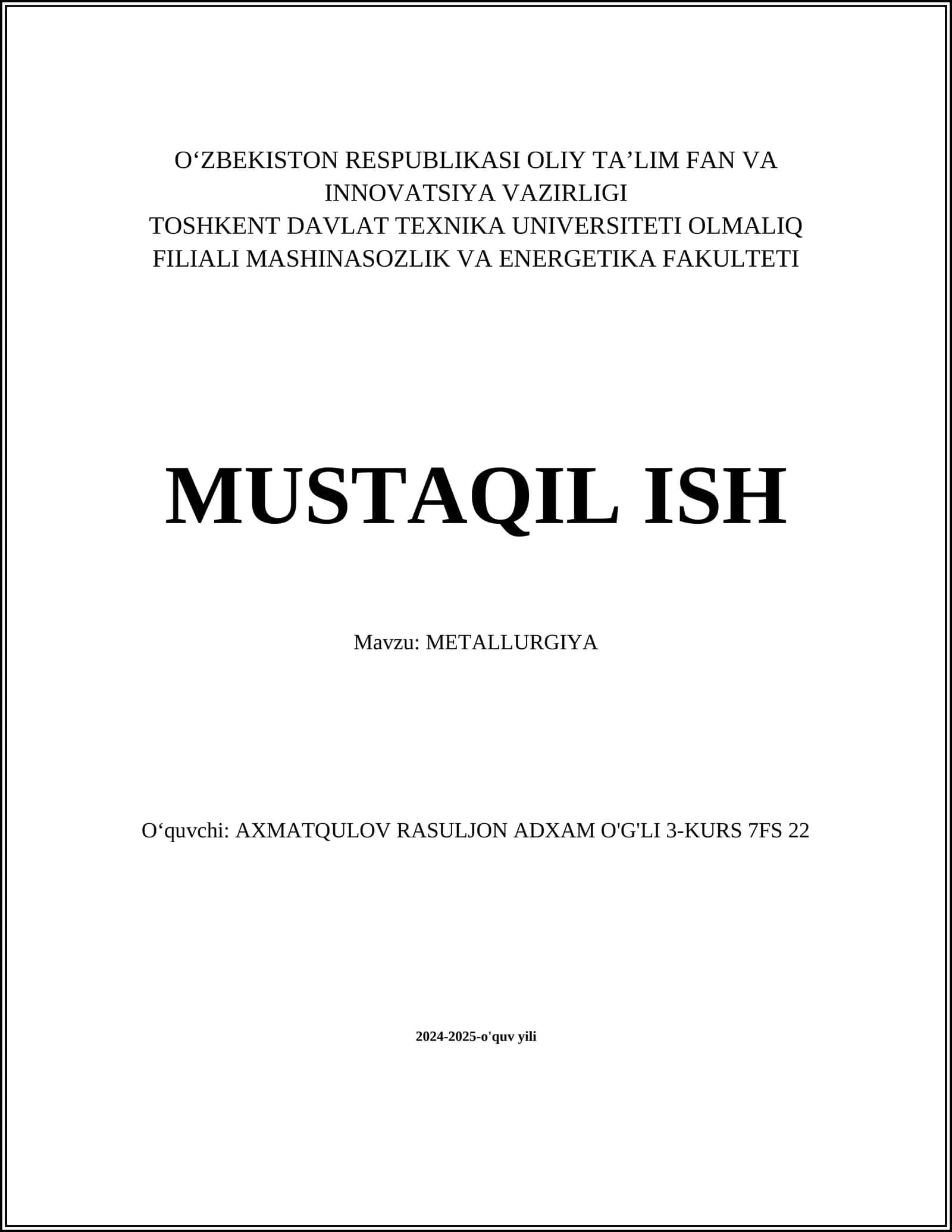 METALLURGIYA 1