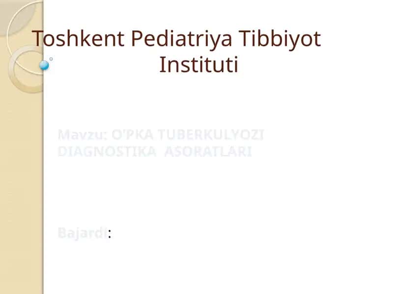 Toshkent Pediatriya Tibbiyot Instituti 1
