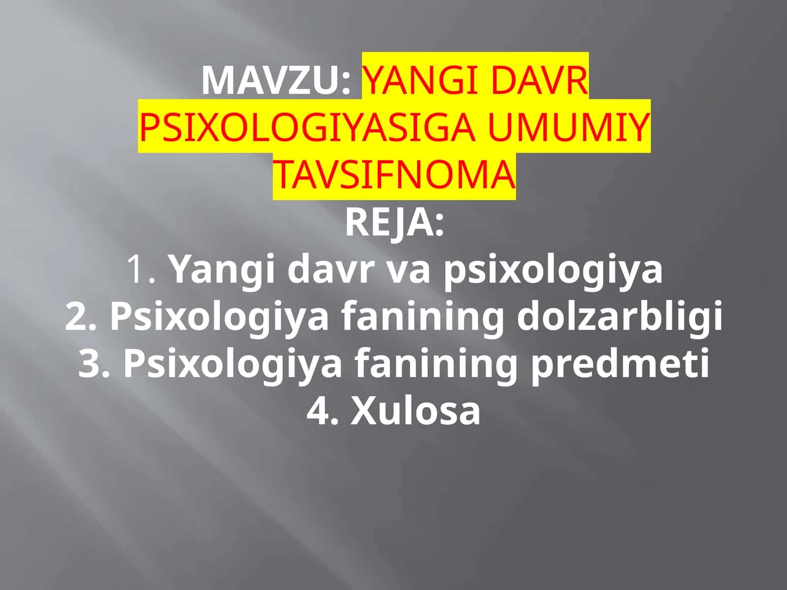 YANGI DAVR PSIXOLOGIYASI 1