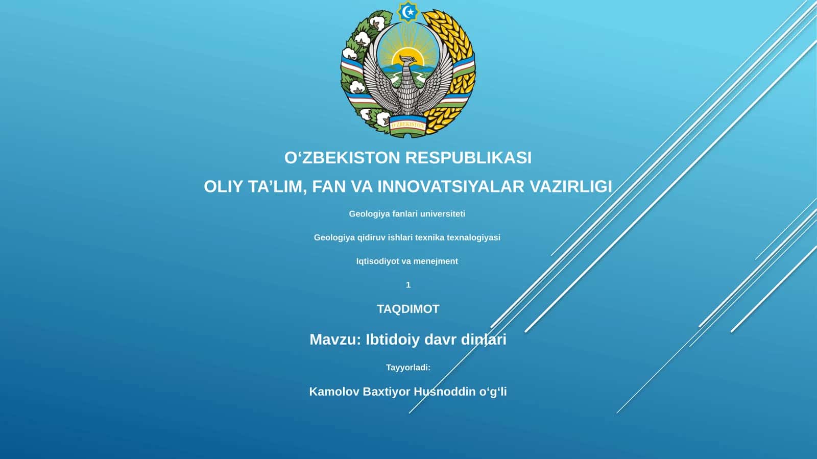 Ibtidoiy davr dinlari 1
