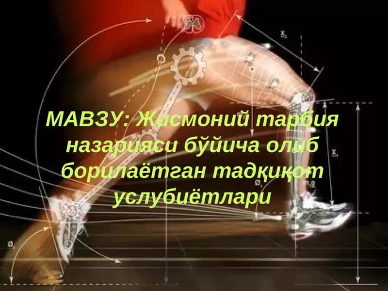 Жисмоний тарбия назарияси бўйича олиб борилаётган тадқиқот услубиётлари 1