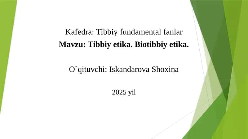 Biotibbiy etika 1