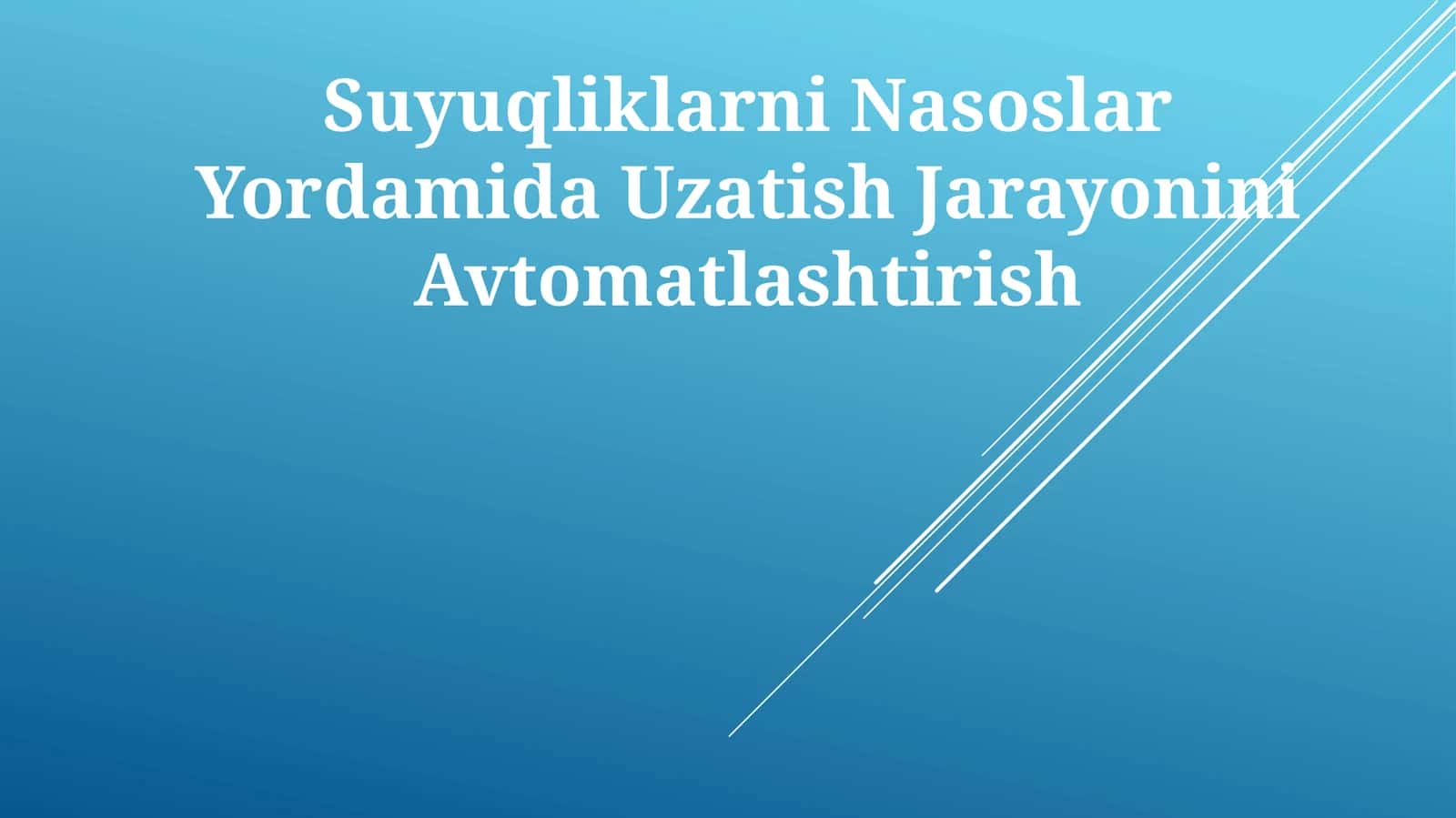 Suyuqliklarni Nasoslar Yordamida Uzatish Jarayonini Avtomatlashtirish 1