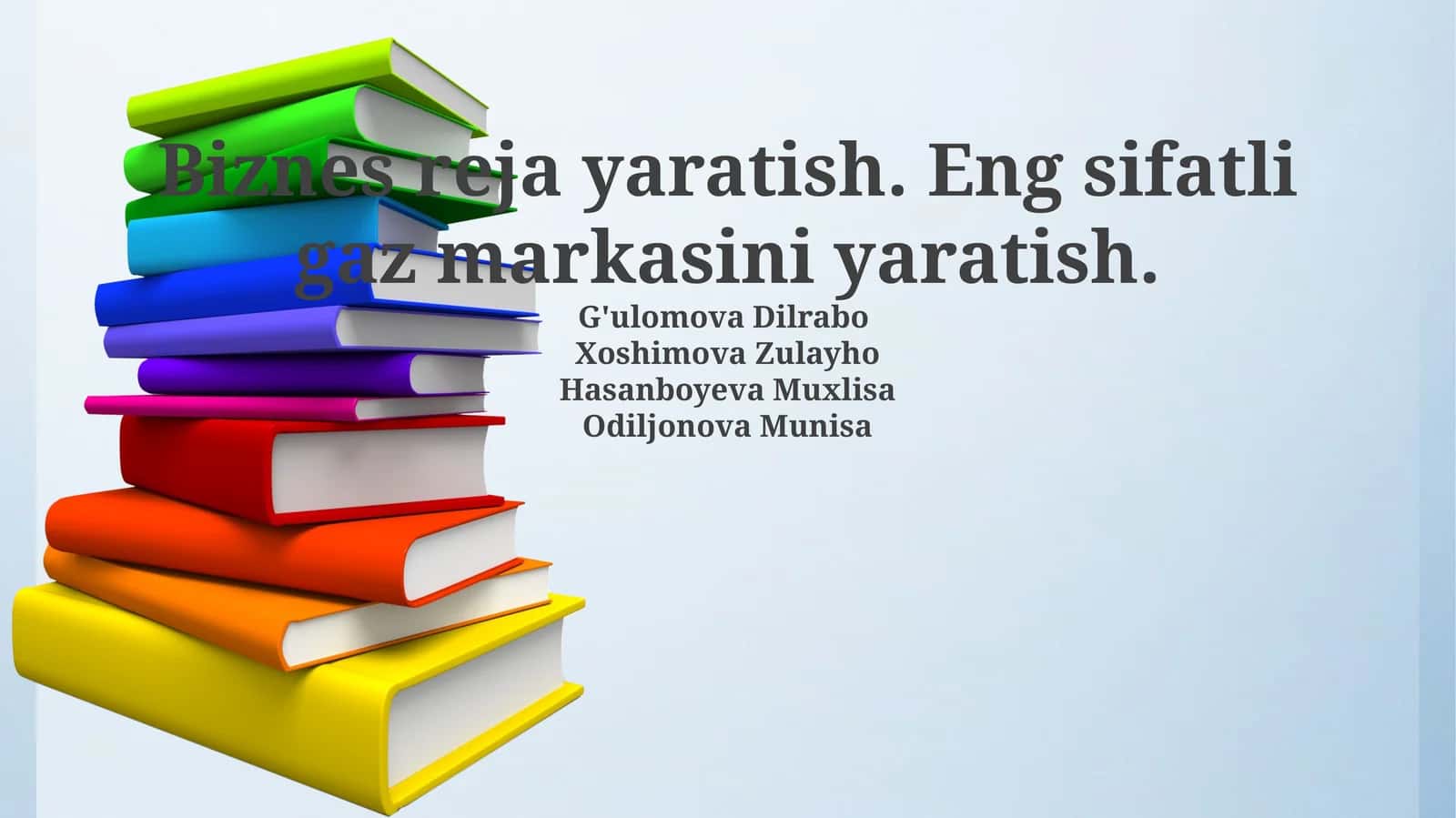 Biznes-reja yaratish. Eng sifatli gaz markasini yaratish 1