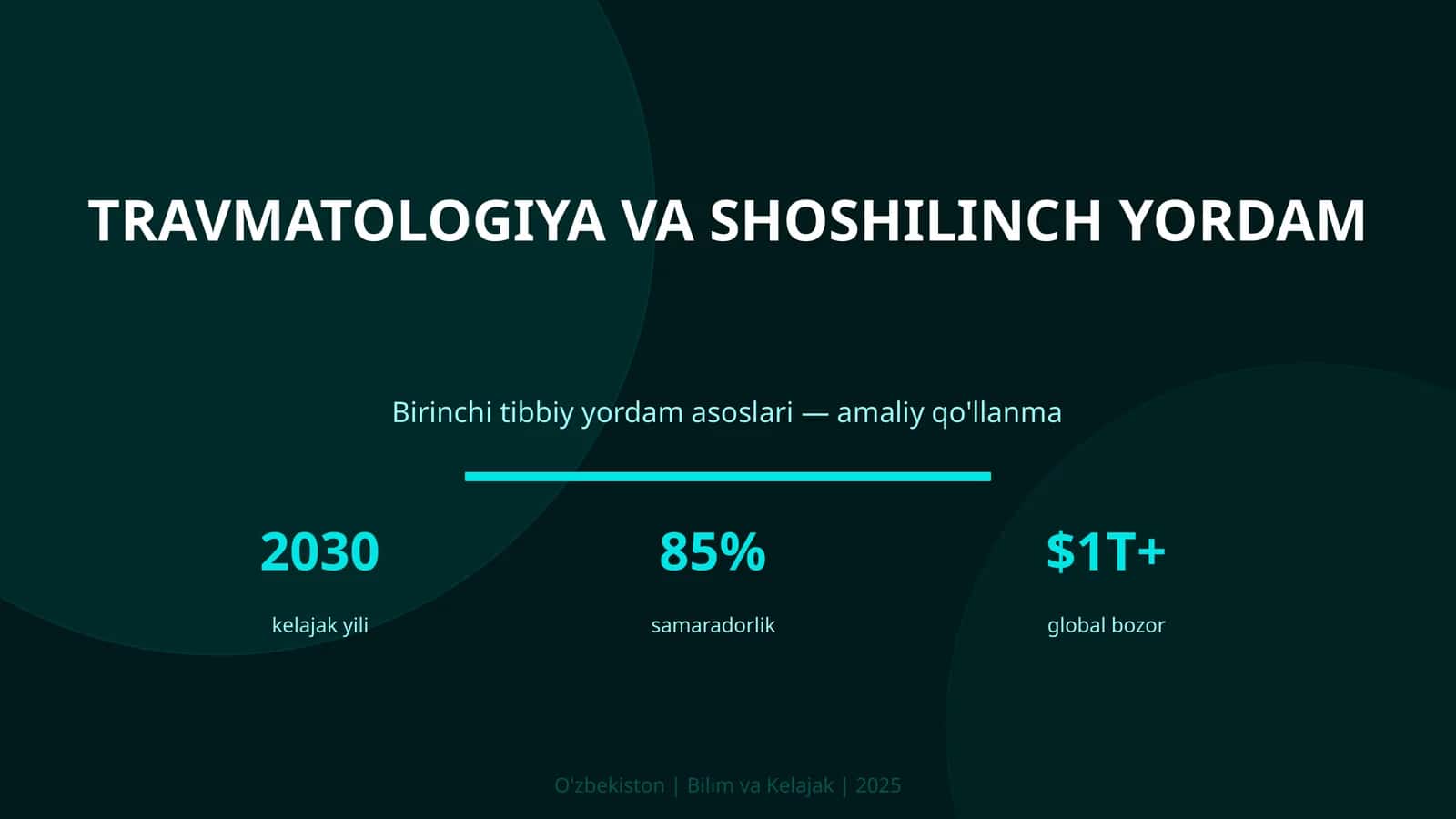 Travmatologiya va shoshilinch yordam 1