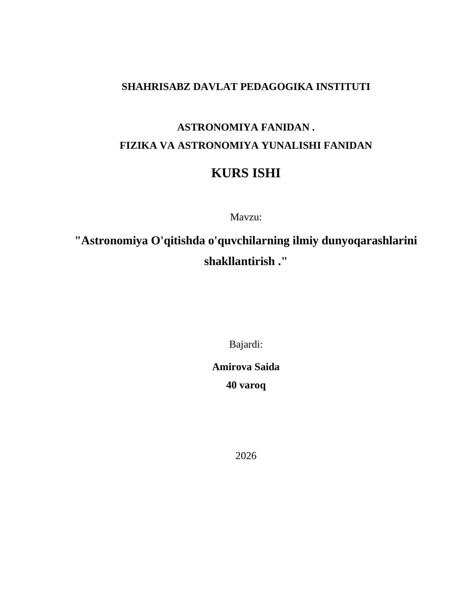 Astronomiya O'qitishda o'quvchilarning ilmiy dunyoqаrаshlarini shakllantirish 1