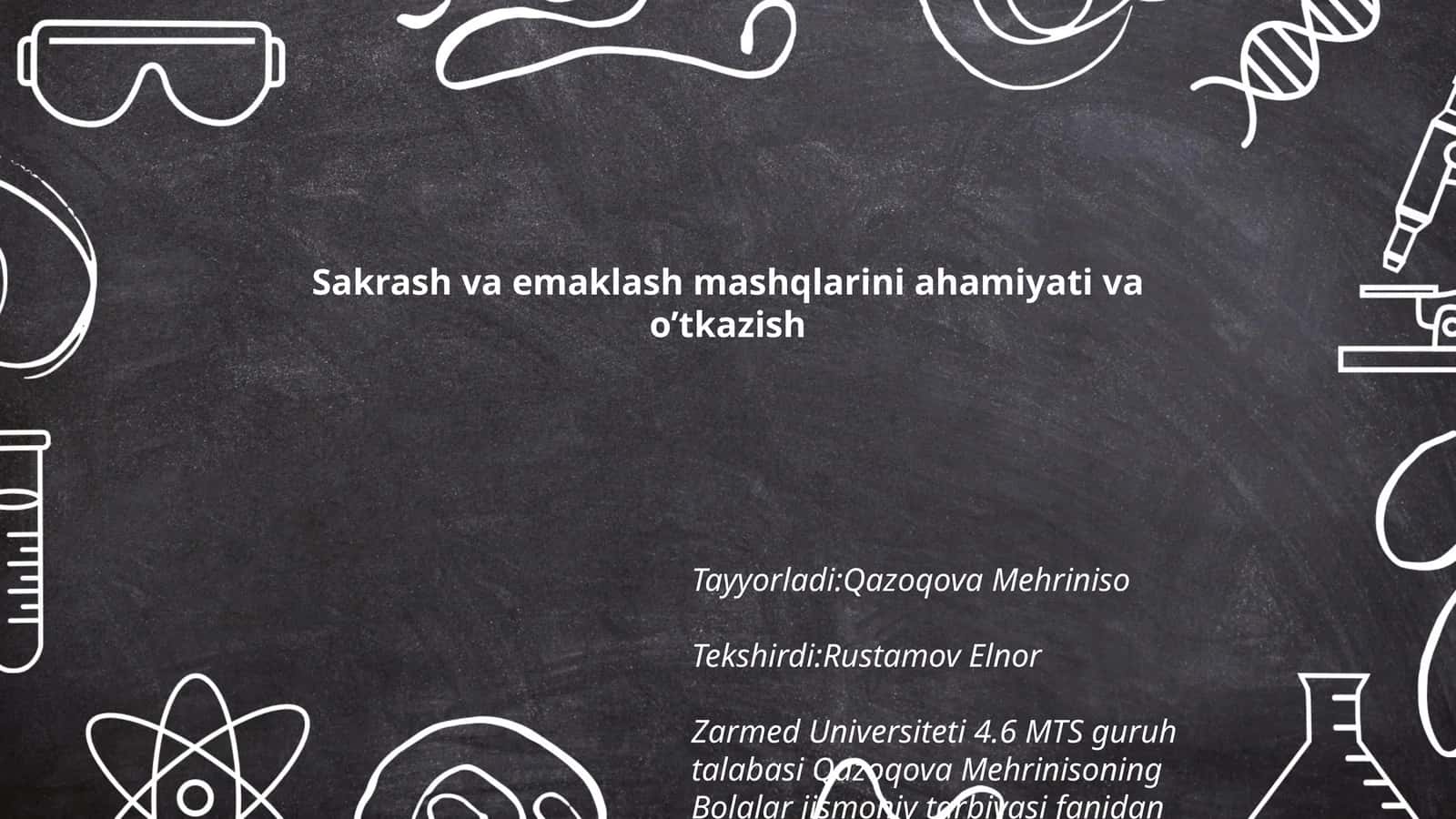 Sakrash va emaklash mashqlarini ahamiyati va o’tkazish 1