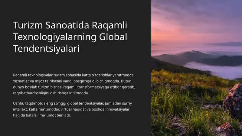 Turizm Sanoatida Raqamli Texnologiyalarning Global Tendentsiyalari 1
