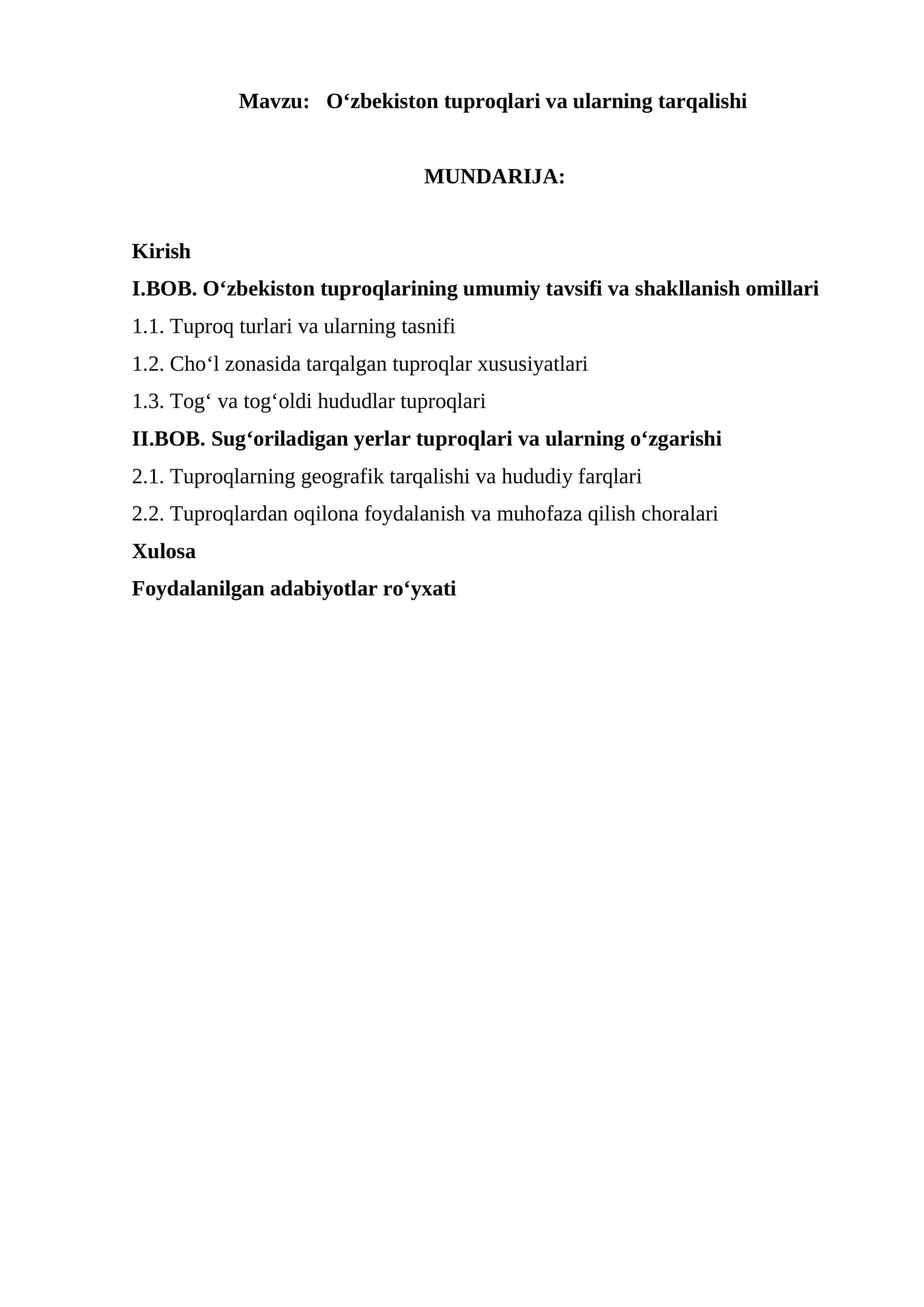 O‘zbekiston tuproqlari va ularning tarqalishi 1