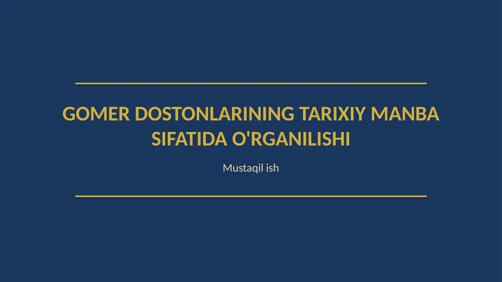 Gomer dostonlarining tarixiy manba sifatida oʻrganilishi 1