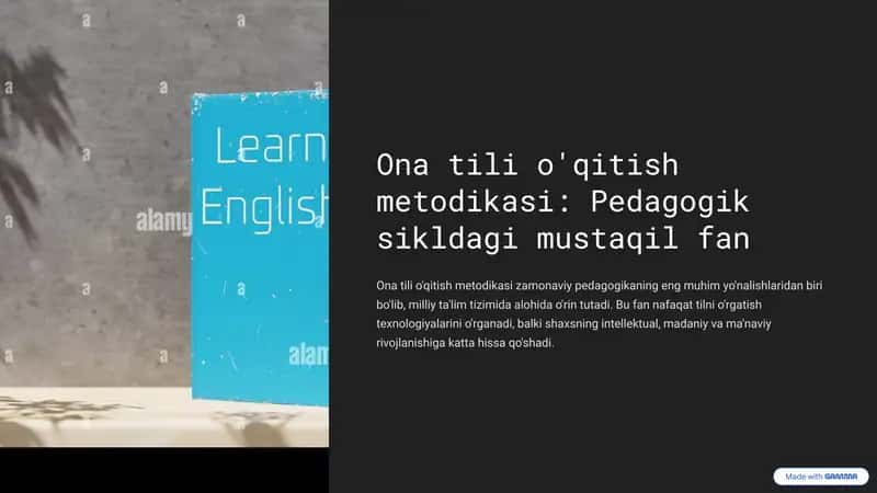 Ona tili o'qitish metodikasi: Pedagogik sikldagi mustaqil fan 1
