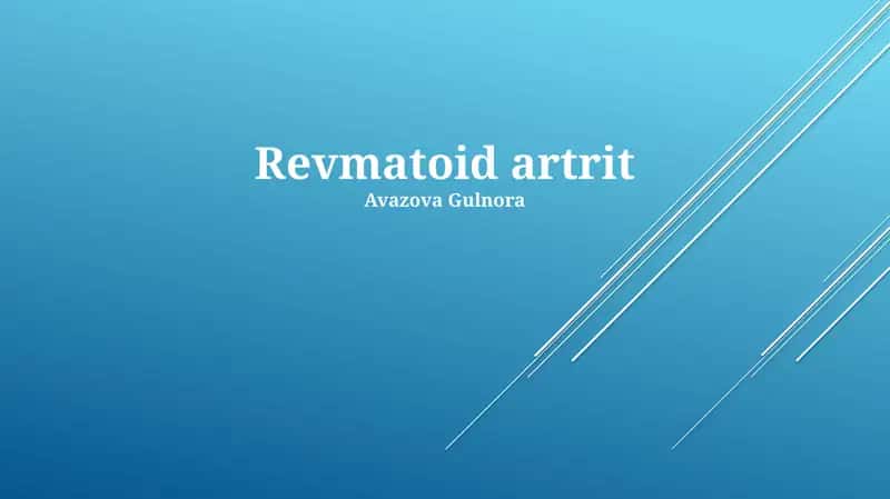 Romatoid Artritning Alomatlari va Tashxisi 1