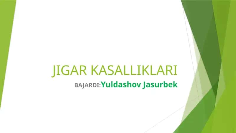 JIGAR KASALLIKLARI 1