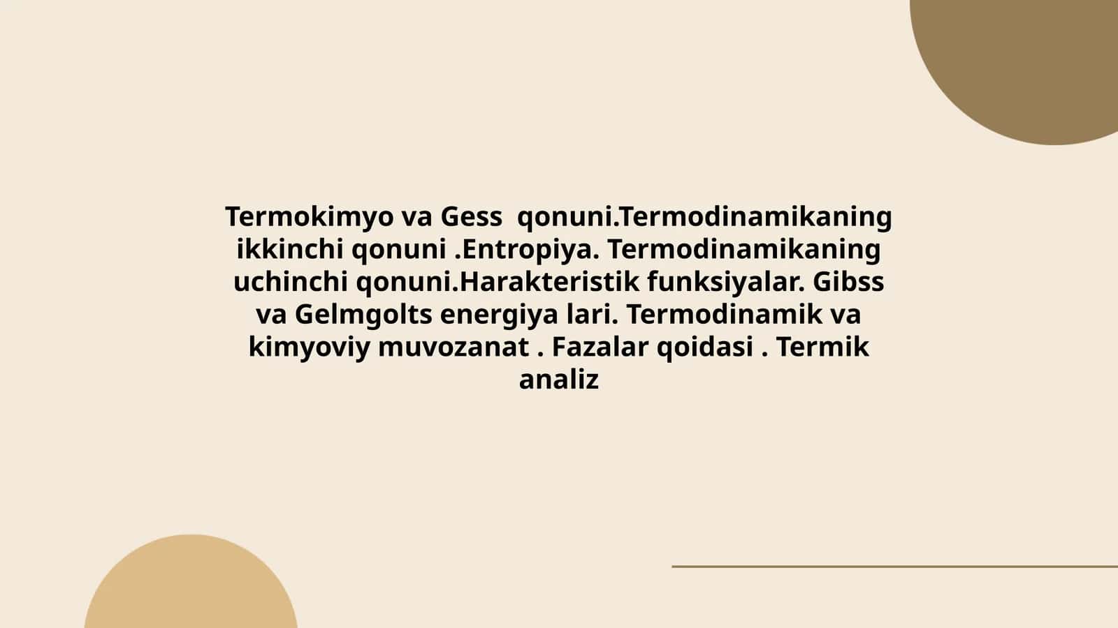 Termokimyo va Gess qonuni 1