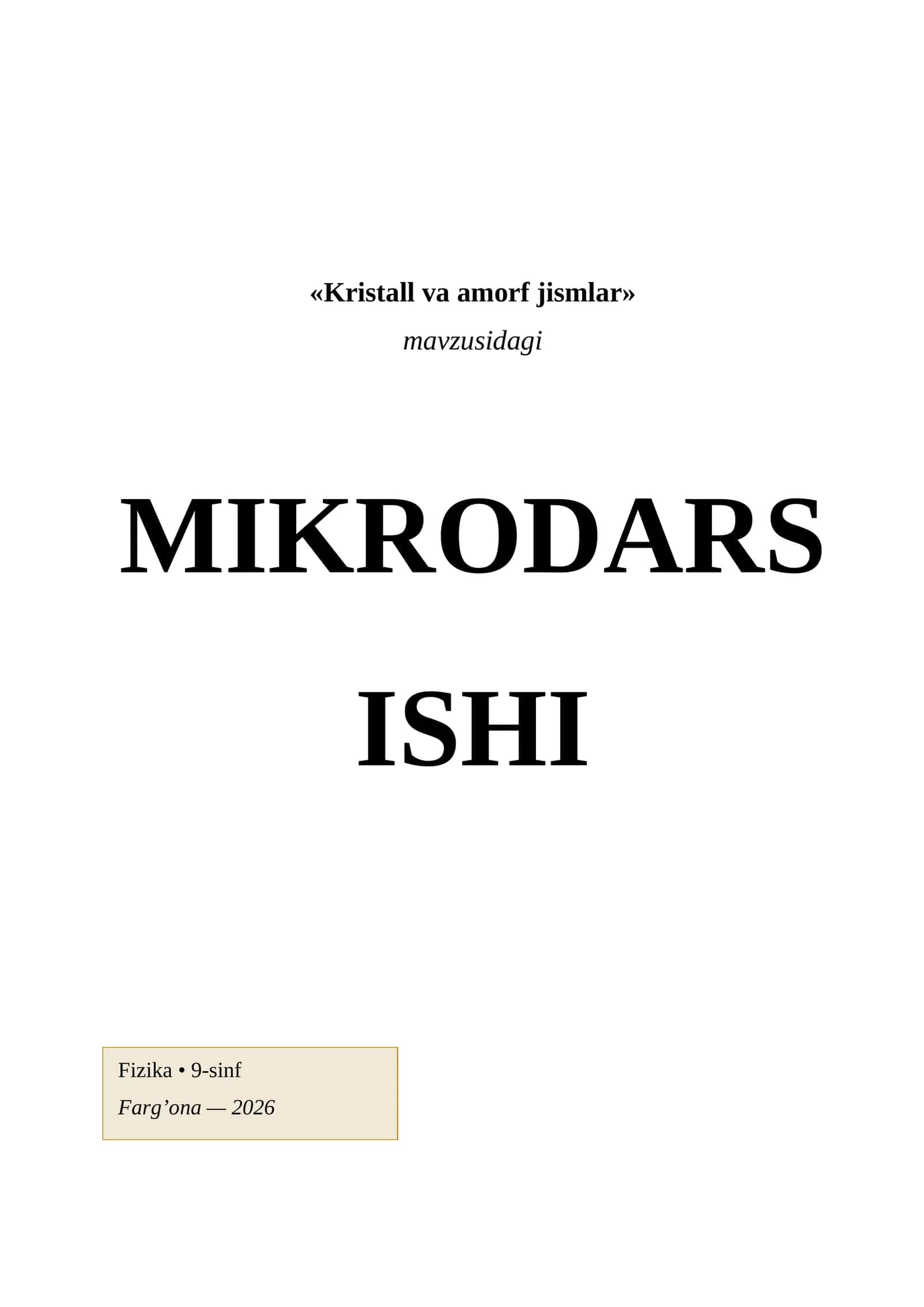 MIKRODARS ISHI 1