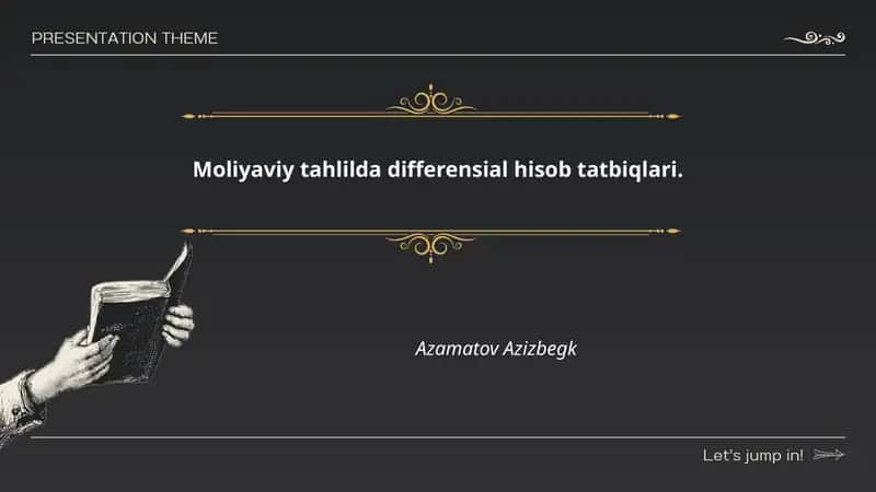 Moliyaviy tahlilda differensial hisob tatbiqlari 1