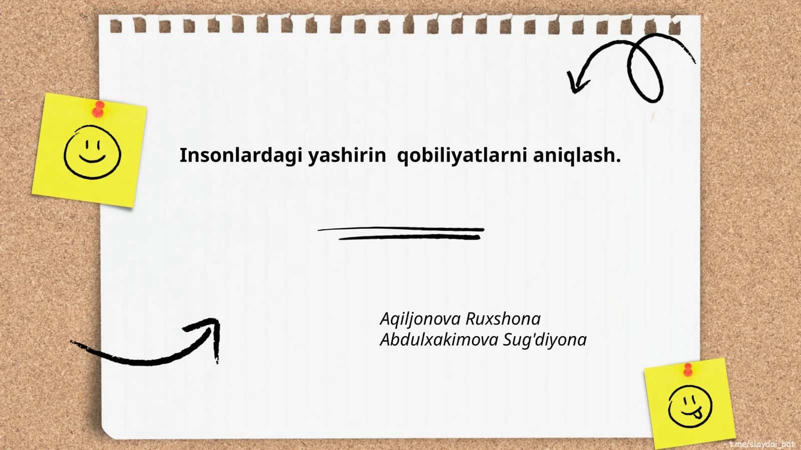 Yashirin qobiliyatlarni aniqlashda testlar 1