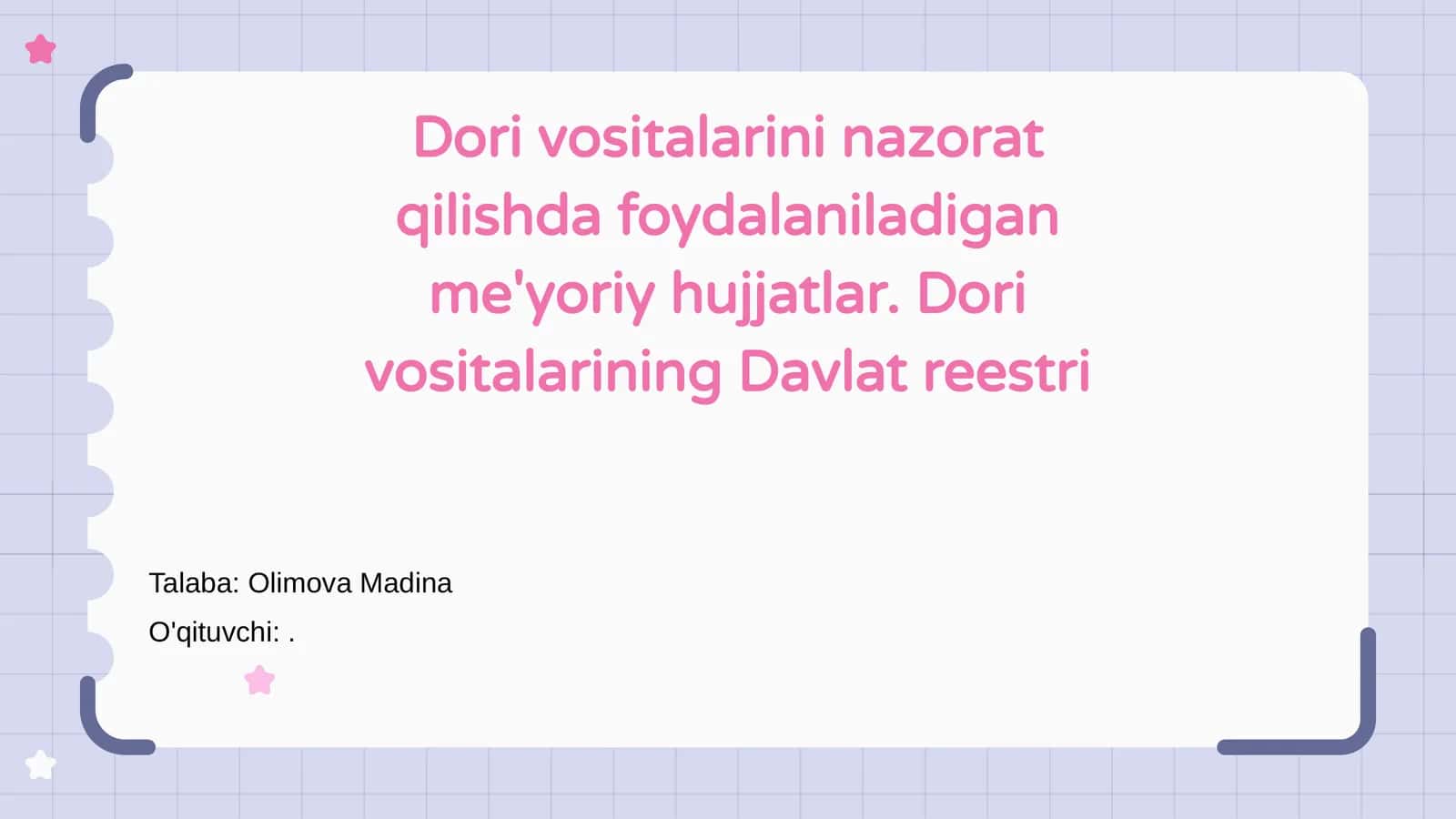 Dori vositalarining nazorat qilishda foydalaniladigan me'yoriy hujjatlar 1