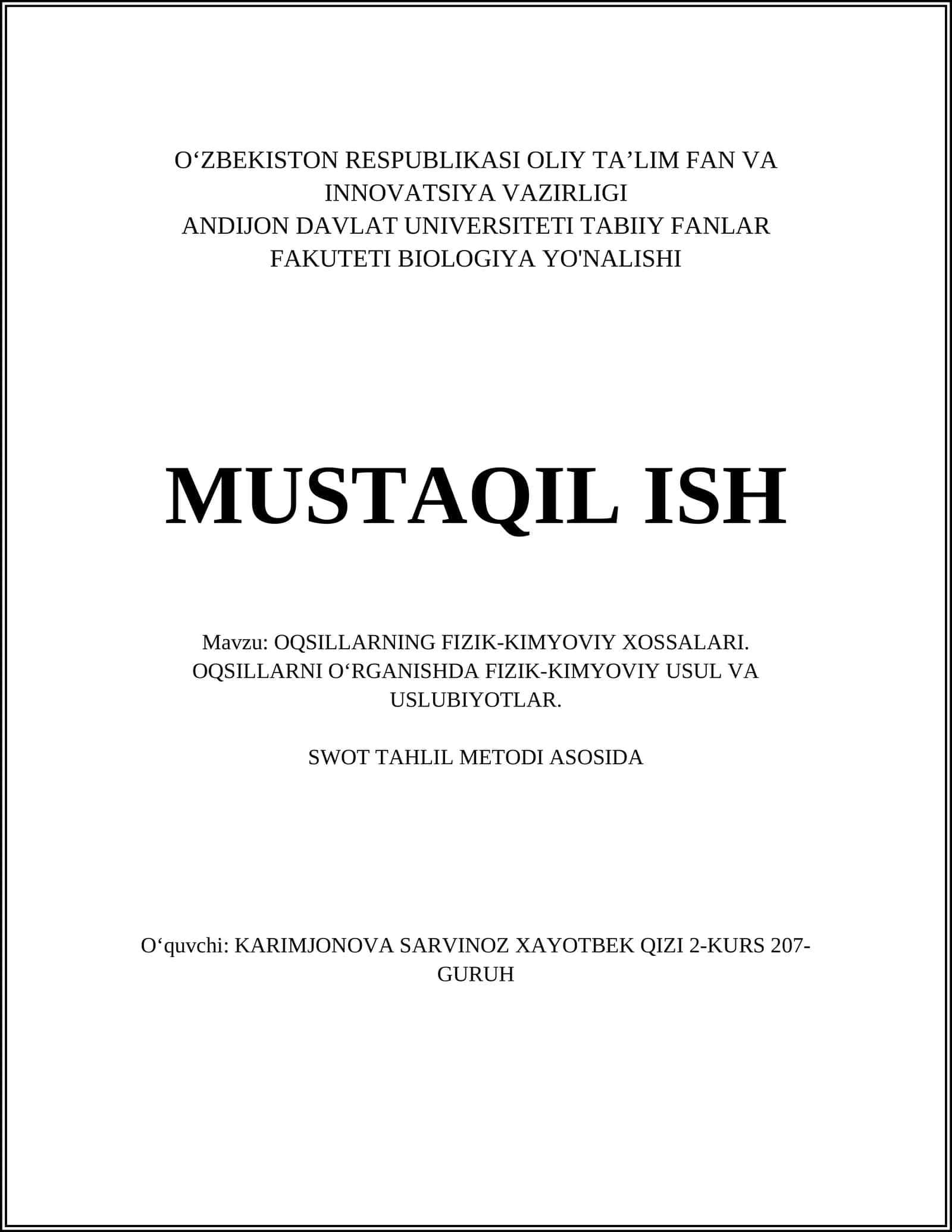 Oqsillarning fizik-kimyoviy xossalari 1