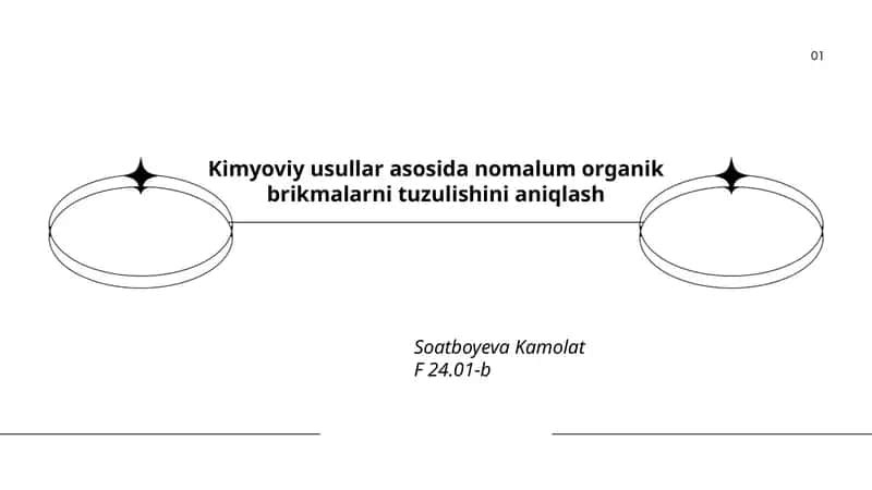 Kimyoviy usullar asosida nomalum organik brikmalarni tuzulishini aniqlash 1