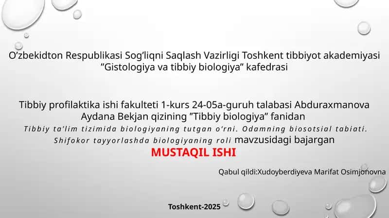 Tibbiy biologiya 1