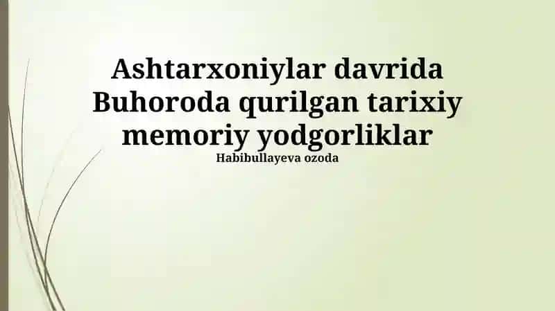 Ashtarxoniylar davridagi koʻpriklar meʼmorchiligi