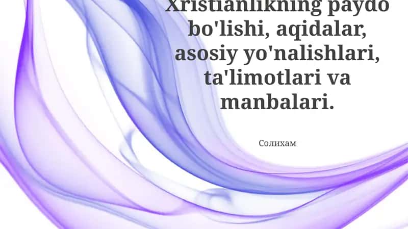 Xristianlikning Kelib Chiqishi 1