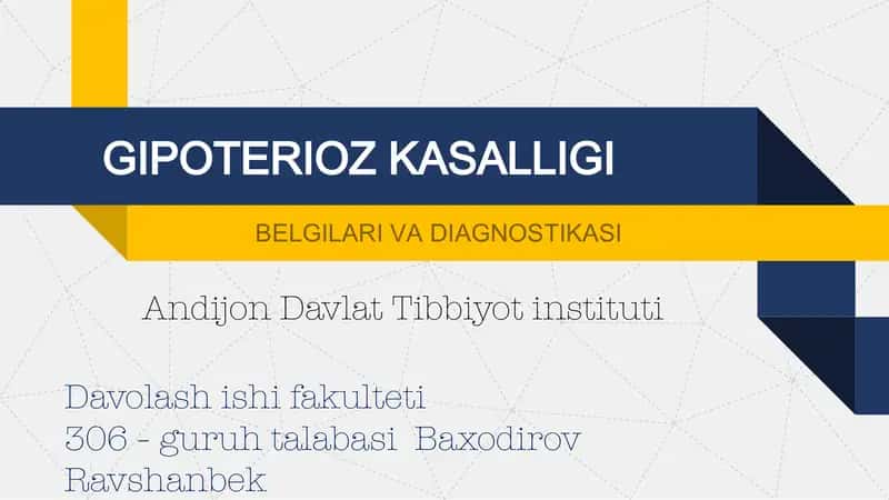 Gipoterioz kasalligi 1